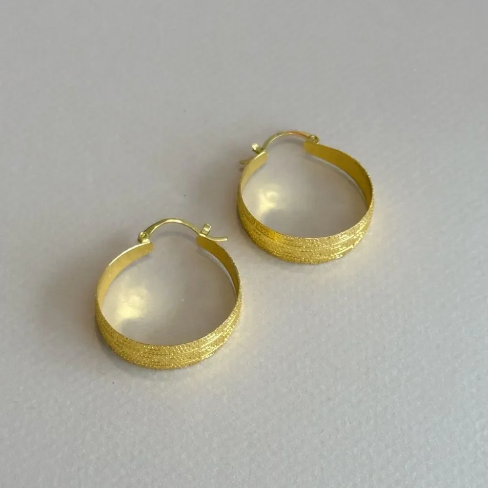 Textured Hoop Earrings #1484